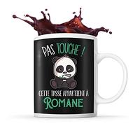 Tasse Romane Pas Touche Panda | Mug Prénom Cadeau Anniversaire Humour