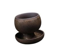 Tasse ronde en céramique avec base antidérapante - Tasse à eau ronde créative pour offrir et boire des boissons créatives en céramique