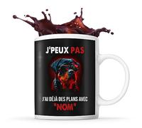 Tasse Rottweiler Cool Lunette de soleil Prénom Nom Personnalisable | Mug Café Thé Idée Cadeau Personnalisé Homme Femme Original pour propriétaire de chien