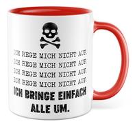 Tasse sarcasme avec inscription en allemand - Cadeau Je ne me regrette pas tout le monde. - Tasse à café 330 ml en céramique - Humour Blague Ironie Drôle Bureau Travail Tasse à café