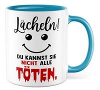 Tasse sarcasme avec inscription en allemand - Cadeau Smieln ! Du kannst sie nicht alle töten - Tasse à café 330 ml en céramique - Tasse à café Ironie Dark Humour