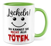 Tasse sarcasme avec inscription en allemand - Cadeau Smieln ! Du kannst sie nicht alle töten - Tasse à café 330 ml en céramique - Tasse à café Ironie Dark Humour