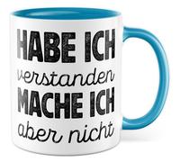 Tasse sarcasme avec inscription en allemand « Geschenk Habe ich verstanden, mache ich aber nicht. » Tasse à café en céramique 330 ml Motif sarcasme Bureau Humour