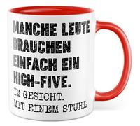 Tasse Sarcasme Cadeau Certaines personnes ont juste besoin d'un high-five. Sur le visage. Avec une chaise, tasse à café humour sombre travail bureau collègue idée cadeau petit ami petite amie tasse à