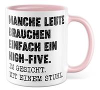 Tasse Sarcasme Cadeau Certaines personnes ont juste besoin d'un high-five. Sur le visage. Avec une chaise, tasse à café humour sombre travail bureau collègue idée cadeau petit ami petite amie tasse à