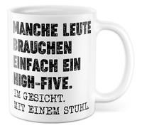Tasse Sarcasme Cadeau Certaines personnes ont juste besoin d'un high-five. Sur le visage. Avec une chaise, tasse à café humour sombre travail bureau collègue idée cadeau petit ami petite amie tasse à