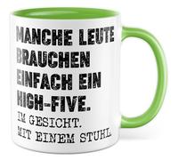 Tasse Sarcasme Cadeau Certaines personnes ont juste besoin d'un high-five. Sur le visage. Avec une chaise, tasse à café humour sombre travail bureau collègue idée cadeau petit ami petite amie tasse à