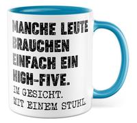 Tasse Sarcasme Cadeau Certaines personnes ont juste besoin d'un high-five. Sur le visage. Avec une chaise, tasse à café humour sombre travail bureau collègue idée cadeau petit ami petite amie tasse à