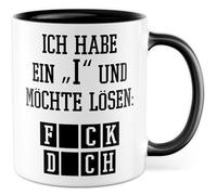 Tasse sarcasme cadeau « I » et veux résoudre : f ck d ch, tasse à café ironie sombre, humour noir, bureau, équipe, collègue, idée cadeau pour ami, collègue, inscription amusante