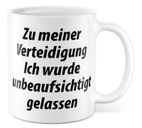 Tasse Sarcasme Cadeau pour ma défense J'ai été laissé sans surveillance, tasse à café Meme Humour Drôle collègue Travail Idée cadeau Bureau Travail Tasse Petit ami Petite amie Tasse à café