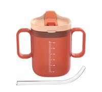 Tasse Sippy Cup Adulte avec Couvercle 300 ml Gobelet Résistant aux Déversements pour Personnes âgées et Patients | Tasse à Boire à Deux Mains avec Paille, Eau et Soupe pour les Personnes Âgées