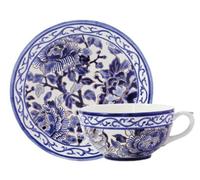 Tasse & soucoupe déjeuner PIVOINES BLEUES