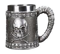 Tasse squelette gothique - Chope en acier inoxydable en forme de tête de mort, calice thermique durable pour fête créative | Tasse d'horreur unique pour femme, Halloween, camping, thé, lait