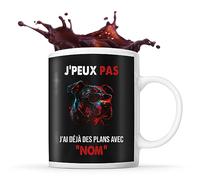 Tasse Staffordshire Bull Terrier Cool Lunette de soleil Prénom Nom Personnalisable | Mug Café Thé Idée Cadeau Personnalisé Homme Femme Original pour propriétaire de chien