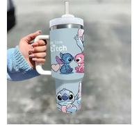 Tasse Stitch Cars 40 oz pour la Saint-Valentin, Pâques, avec couvercle et paille pour café glacé, thé chaud et froid