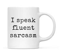 Tasse Style machine à écrire Je parle couramment le sarcasme Tasse à cafe | Femme Lot de 2-330ml Léger Tasses Rillant Tasses A Cafe éVéNement Maman