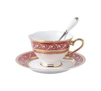 Tasse Tasses Thé De L'après-Midi Tasse À Café Et Soucoupe Ensemble Assiette À Collation Tasse À Thé Rouge Céramique Tasse À Café Maison Drinkware Tasse À Café (Color : Brass)