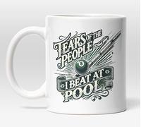 Tasse Tears of The People I Beat at Pool - Cadeau amusant pour joueur de billard - Tasse à thé et café de billard - Parfait pour les champions de la salle de billard (330 ml, céramique blanche)
