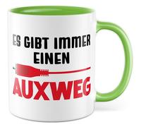 Tasse technique avec inscription en allemand - Cadeau Il y a toujours une voie aux aux - Tasse à café 330 ml en céramique - Technicien informatique IT Câble Aux Jeu de mots Humour Tasse à café