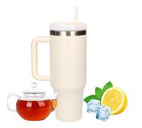 Tasse thermique 1200 ml avec paille et anse tasse à café chaud froid avec cou...