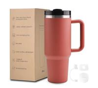 Tasse thermique de haute qualité avec accessoires anti-goutte Bouteille d'eau en acier inoxydable sans BPA Grande capacité pour bureau, voyage et aventures en extérieur Rouge 1 200 ml
