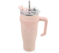 Kubek termiczny stalowy różowy z uchwytem TERMO 1,2 l