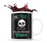 Tasse Thibaud Pas Touche Panda | Mug Prénom Cadeau Anniversaire Humour