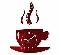 Tasse Time for Coffee Horloge Murale Moderne 3 D Marron