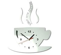 Tasse Time for Coffee Horloge Murale Moderne en Forme de Vague Blanc 3 D