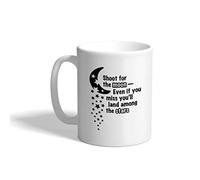 Tasse Tirez sur la lune, même si vous la ratez, vous atterrirez. Tasse A | Cafe FrèRe Lot de 2-330ml Rillant Tasses Réutilisable Mugs FêTe Des PèRes Hommes