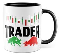 Tasse Trader Cadeau Trader, Tasse à Café Stocks Bourse DAX Marché financier Argent Finance, Idée Cadeau Bureau Job Sarcasme Jeu de Mots Drôle Tasse à café