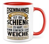 Tasse Train Cadeau Chemin de Fer Sagesse : Est-ce que le rail est trop dur..., Tasse à café Train Schaffner Lok Bahn Hobby, idée cadeau sarcasme ironie blague drôle tasse à café