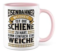 Tasse Train Cadeau Chemin de Fer Sagesse : Est-ce que le rail est trop dur..., Tasse à café Train Schaffner Lok Bahn Hobby, idée cadeau sarcasme ironie blague drôle tasse à café