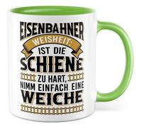 Tasse Train Cadeau Chemin de Fer Sagesse : Est-ce que le rail est trop dur..., Tasse à café Train Schaffner Lok Bahn Hobby, idée cadeau sarcasme ironie blague drôle tasse à café