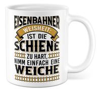 Tasse Train Cadeau Chemin de Fer Sagesse : Est-ce que le rail est trop dur..., Tasse à café Train Schaffner Lok Bahn Hobby, idée cadeau sarcasme ironie blague drôle tasse à café