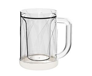Tasse transparente pour congélateur à double paroi - Design de tasse à bière glacée avec couche intermédiaire, récipient en verre à pinte congélateur PET | Utilisation du réfrigérateur de Las Fie