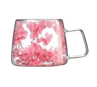Tasse Transparente - Tasse À Café En Verre À Fleurs De 3,54 Pouces, Tasses Àe Café Àa Fleurs Séchées, Tassee Àa Thé Transparente, Design Esthétique | Capacité De 200 Ml, Verres Résistants Àe La Chaleu