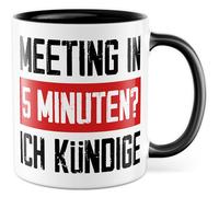 Tasse Travail Cadeau Réunion en 5 Minutes ? J'annonce., Tasse à café Bureau Emploi Résiliation Bureau Travail Coffee Idée Cadeau Sarcasme Ironie Meme Slogan Drôle Tasse à café