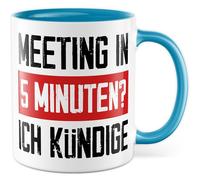 Tasse Travail Cadeau Réunion en 5 Minutes ? J'annonce., Tasse à café Bureau Emploi Résiliation Bureau Travail Coffee Idée Cadeau Sarcasme Ironie Meme Slogan Drôle Tasse à café
