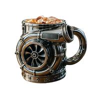 Tasse turbocompresseur 3D Tasse à café moteur en résine avec coque intérieure en acier inoxydable, tasse à café tasse à boire pour routine matinale, pauses, fête d'anniversaire 8,5 × 10,5 cm