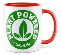 Tasse Vegan Cadeau Plant Powered Runner, Tasse à Café Coureur Sport Fitness Végétarien Humour Drôle Blague Travail Bureau Idée Cadeau Petit Ami Petite Amie Tasse à café