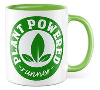 Tasse Vegan Cadeau Plant Powered Runner, Tasse à Café Coureur Sport Fitness Végétarien Humour Drôle Blague Travail Bureau Idée Cadeau Petit Ami Petite Amie Tasse à café