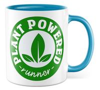 Tasse Vegan Cadeau Plant Powered Runner, Tasse à Café Coureur Sport Fitness Végétarien Humour Drôle Blague Travail Bureau Idée Cadeau Petit Ami Petite Amie Tasse à café