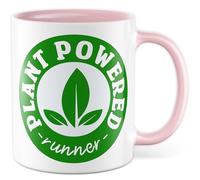 Tasse Vegan Cadeau Plant Powered Runner, Tasse à Café Coureur Sport Fitness Végétarien Humour Drôle Blague Travail Bureau Idée Cadeau Petit Ami Petite Amie Tasse à café