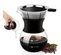 Tasse Verseuse Cafetière, 200ml Verser Over cafetière, Cafetière Manuelle avec Filtre, Filtre à Café Tasse Verseuse cafetière Goutte à Goutte Pour Maison Bureau