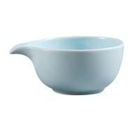 Tasse verseuse en céramique avec bec verseur, pot à crème anti-goutte for café, lait et sauces, non émaillé, base antidérapante(Blauw)