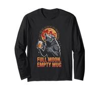 Tasse vide pleine lune loup-garou drôle pour boire de la bière Manche Longue
