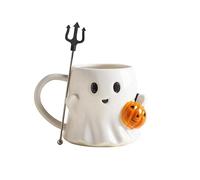 Tasse visage de fantôme d'Halloween, design mignon 3D, emballage cadeau, idéal pour Halloween et Noël, citrouille blanche elfe