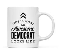 Tasse Voilà à quoi ressemble un démocrate formidable. Tasse A Cafe Hommes | Lot de 2-330ml Réutilisable Tasses Robuste Mugs Beau Pere GoûTer