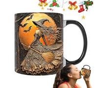 Tasse Witches Brew 350 ml | Tasse en céramique chat sorcière pour café lait - Halloween nouveauté décorative gothique pour femmes amateurs de thé café maison cuisine
